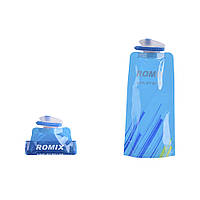 Спортивная бутылка ROMIX 0.7 л с карабином Синяя SX, код: 181790