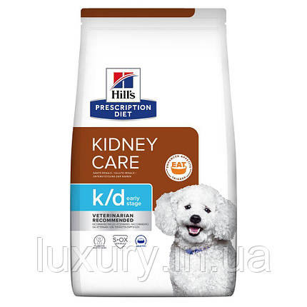 Hill’s Prescription Diet k/d Early Stage Сухий корм для собак, для підтримання функції нирок на ранній стадії захворювання, 1,5 кг, фото 1