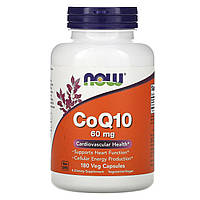 Коензим Q10 CoQ10 Now Foods 60 мг 180 вегетаріанських капсул SC, код: 7701313