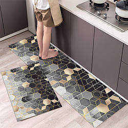Набір килимків для кухні або ванної 40x60+40x120 см антиковзкий соти
