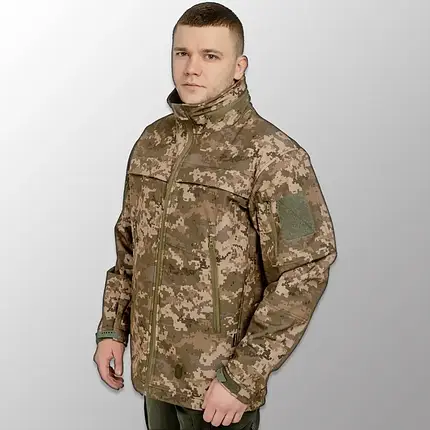 Куртка Ultimatum Patrol Світлий піксель,Демісезонна тактична армійська армійська куртка soft shell піксель ЗСУ, фото 2
