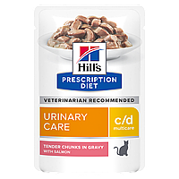 Hill s Prescription Diet c/d Вологий корм для котів, від струвітів, оксалатів, з лососем, пауч, 85 г