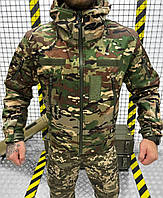 Осіння тактична куртка Multicam, тактична куртка Soft Shell мультикам, Штурмова куртка на флісі, XXXL