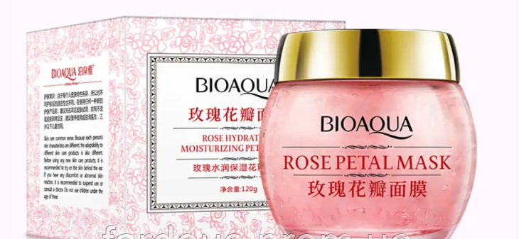Нічна маска для пом'якшення шкіри Bioaqua з пелюстками троянди Rose Petal Mask 120г