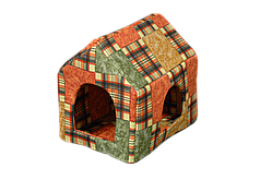 Будиночок-лежак (лежанка) для кішок і собак Мур-Мяу Будочка Коричневий NC, код: 5866054