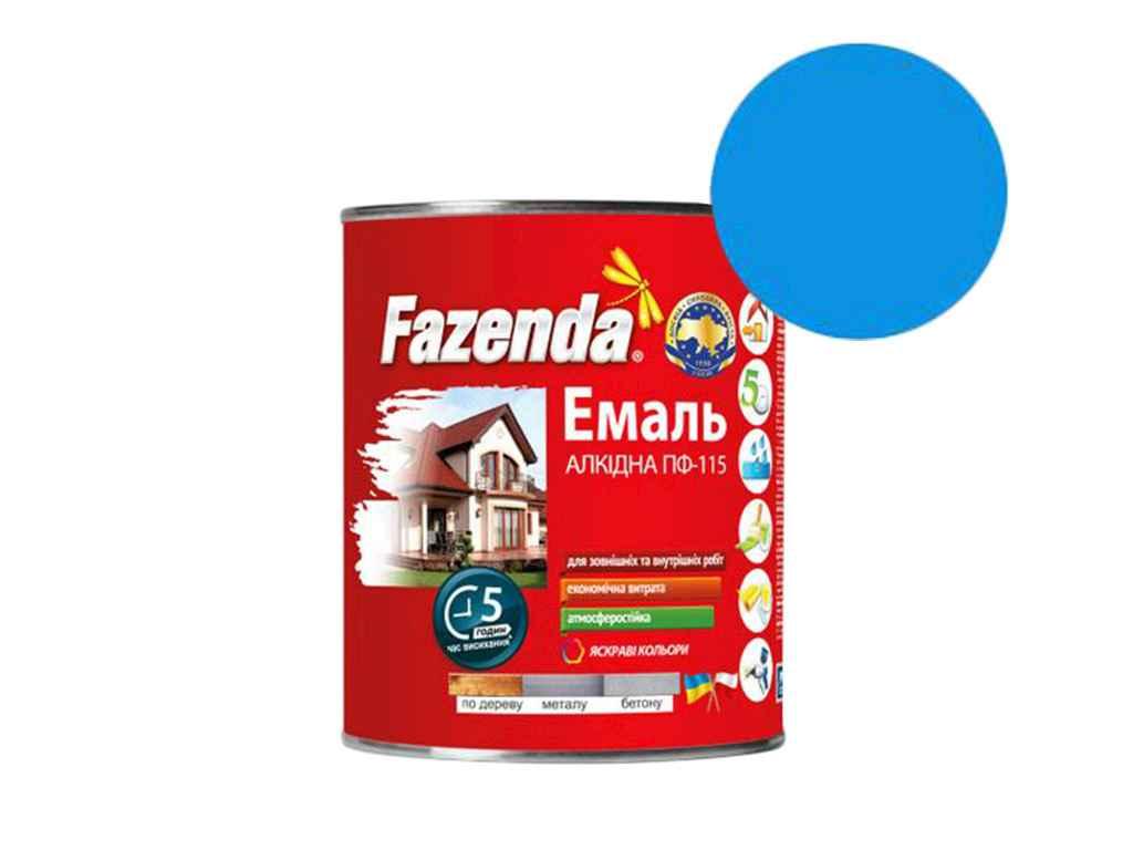 Емаль алкідна ПФ-115 Яскраво-блакитний 0,9кг ТМ FAZENDA, фото 1