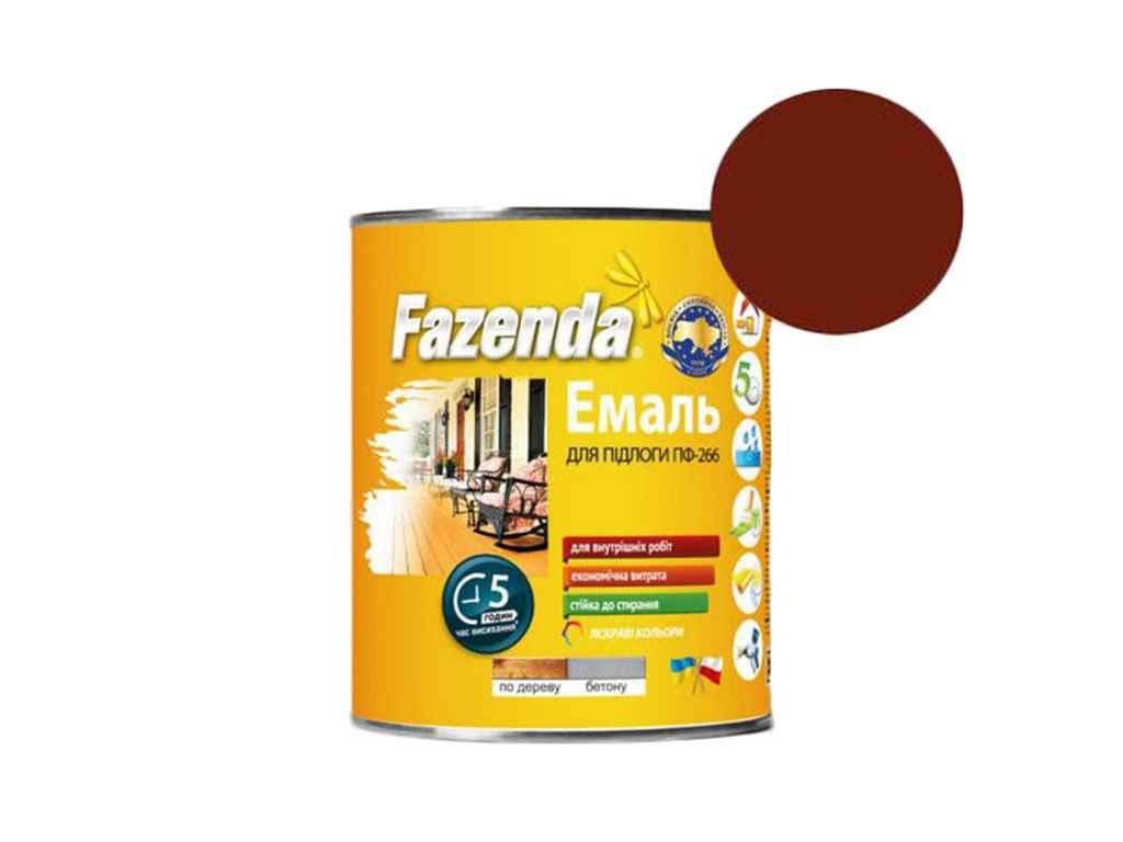 Емаль алкідна ПФ-266 Червоно-коричневий 0,9кг ТМ FAZENDA, фото 1