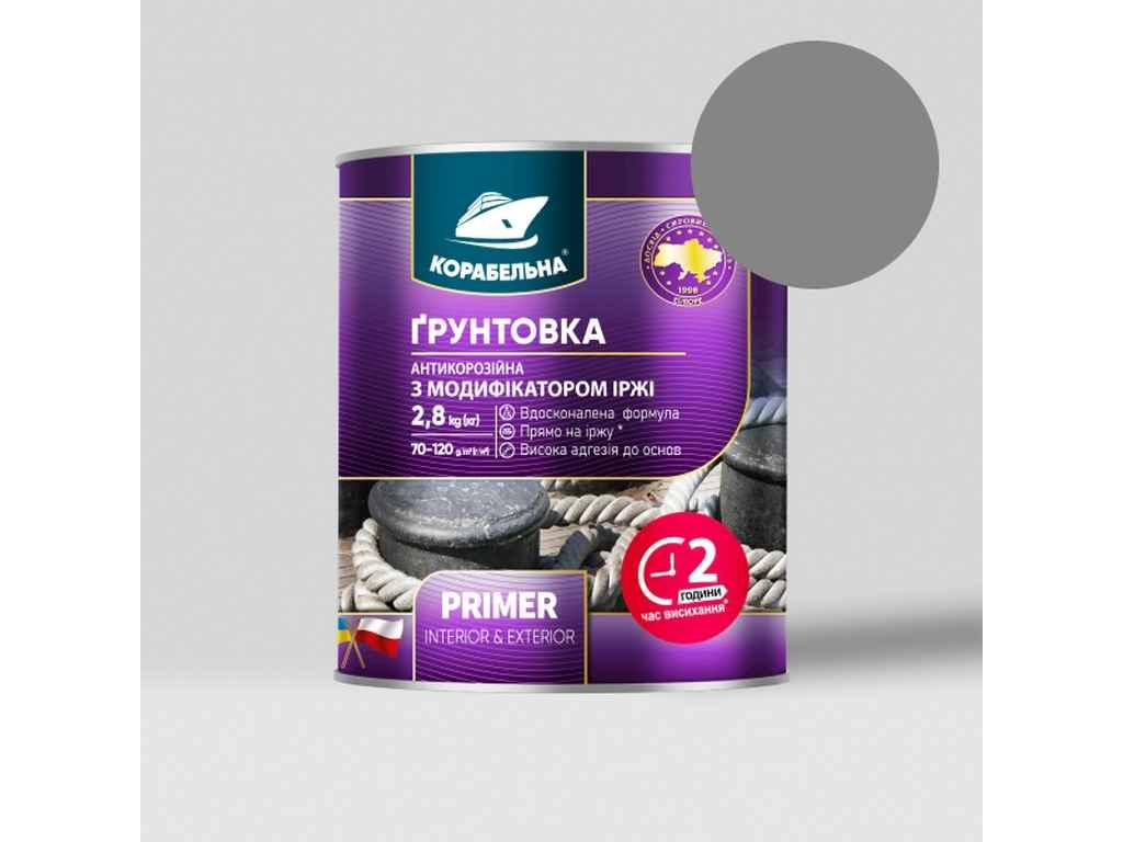 Грунтовка антикорозійна Сірий 2,8кг ПФ-010М ТМ КОРАБЕЛЬНА, фото 1