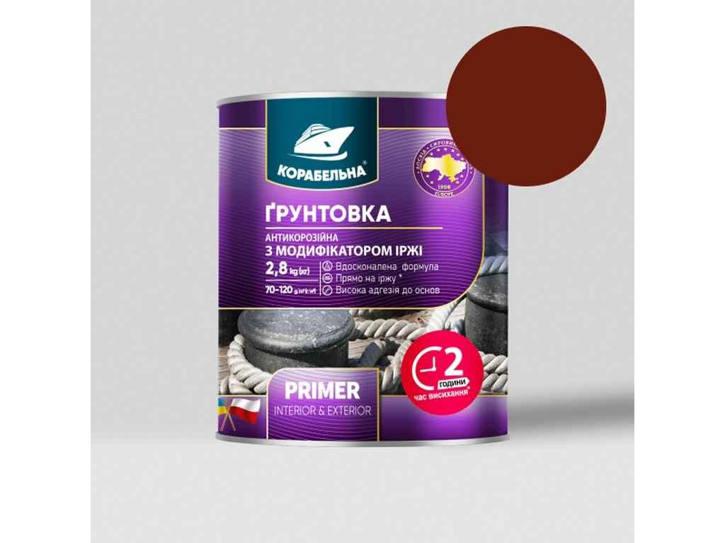 Грунтовка антикорозійна Червоно-коричневий 2,8кг ПФ-010М ТМ КОРАБЕЛЬНА, фото 1