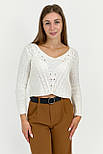 Укорочений джемпер Pull & Bear 5558/305/712 молочний L, фото 3