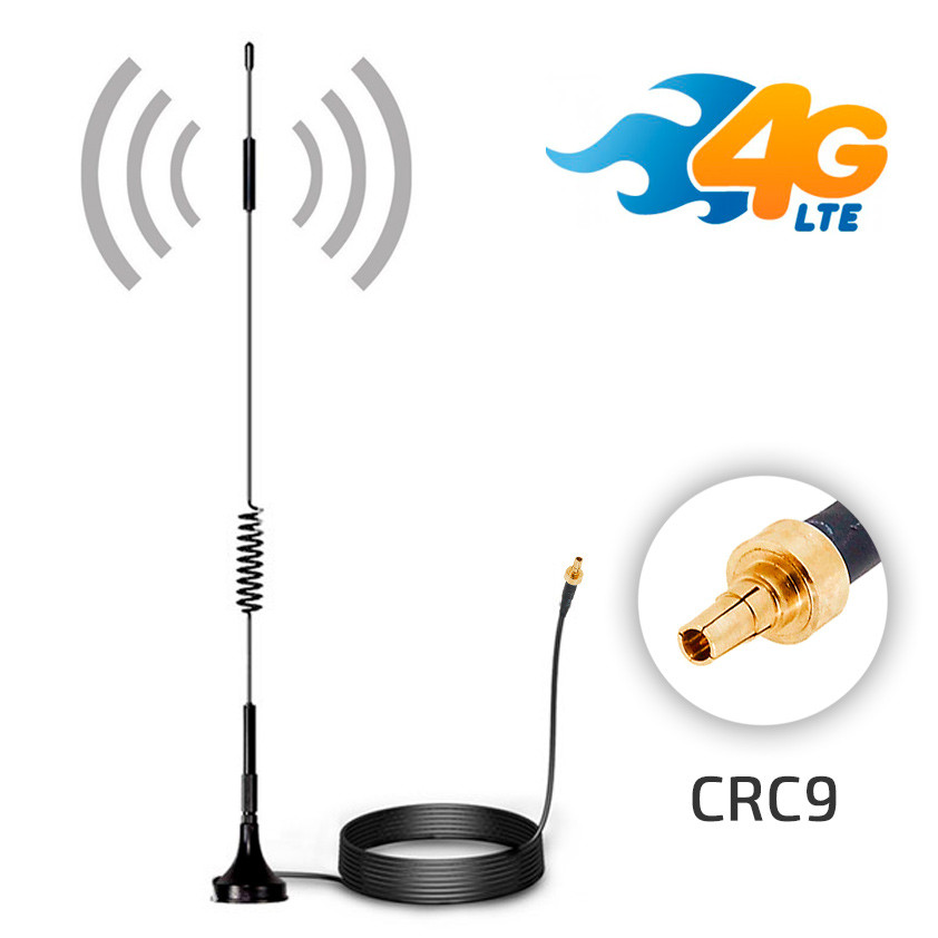 Антена виносна зовнішня CRC9 GSM 4G 3G LTE 15 dBi, універсальна 1.5 метри для модемів роутерів