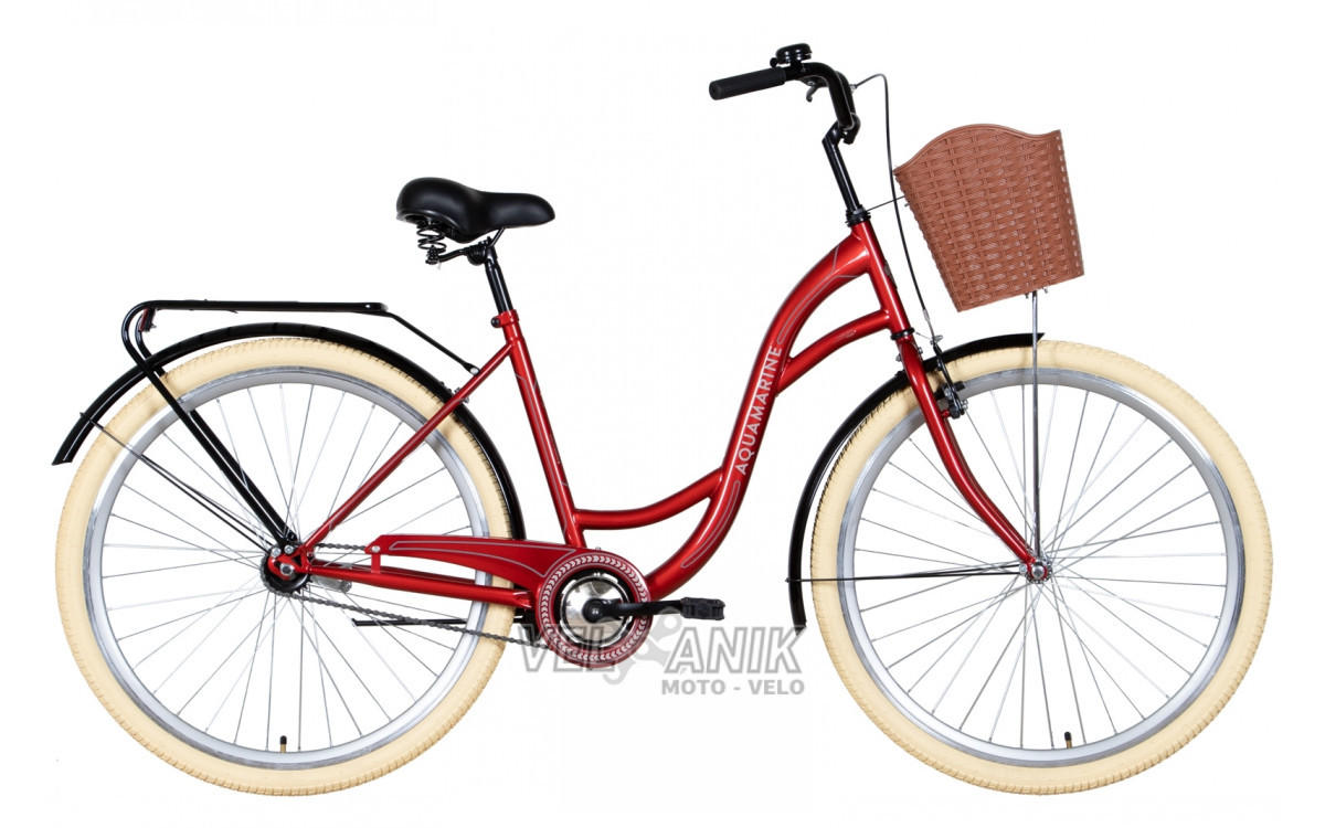 Велосипед 28" Dorozhnik AQUAMARINE (рама 19") бордовий