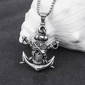 Підвіска, Кулон, Ланцюжок на шию, унісекс,пірати з титанової сталі 60 см