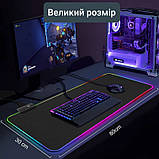 Ігрова поверхня з підсвічуванням INTEKO 300х800х4мм RGB чорний, фото 5