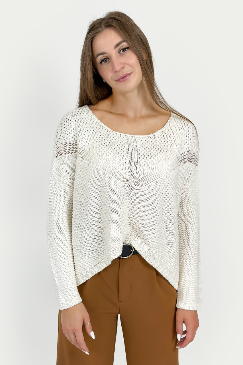 Жіночий джемпер oversize Pull & Bear 5558/306/712 молочний M