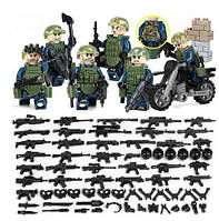 Фигурки военные спецназ солдаты альфа с мотоциклом