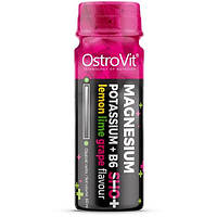 Вітамінно-мінеральний комплекс для спорту OstroVit MAGNESIUM POTASSIUM+B6 Shot 80 ml Lemon Li NC, код: 7519679