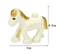 Фигурка животное конь лошадь пони белый с золотом