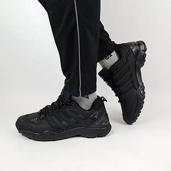 Кросівки чоловічі чорні демісезонні Adidas Terrex Swift Black. Кросівки термо задня частина (задник) Адідас Террекс Свіфт