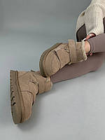 Уггі жіночі замшеві бежевого кольору на липучках хорошее качество Размер 39
