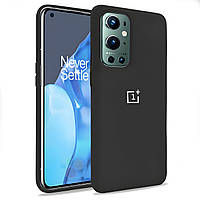 Силіконовий чохол для OnePlus 9 Pro чорний матовий бампер із мікрофіброю