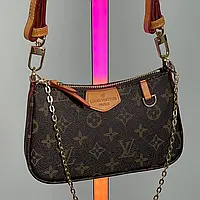 Louis Vuitton Easy Pouch On Strap Monogram Brown женские сумочки и клатчи хорошее качество