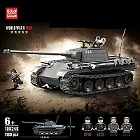 Конструктор немецкий танк пантера Panther V вторая мировая война и 4 танкиста в коробке 1180 деталей