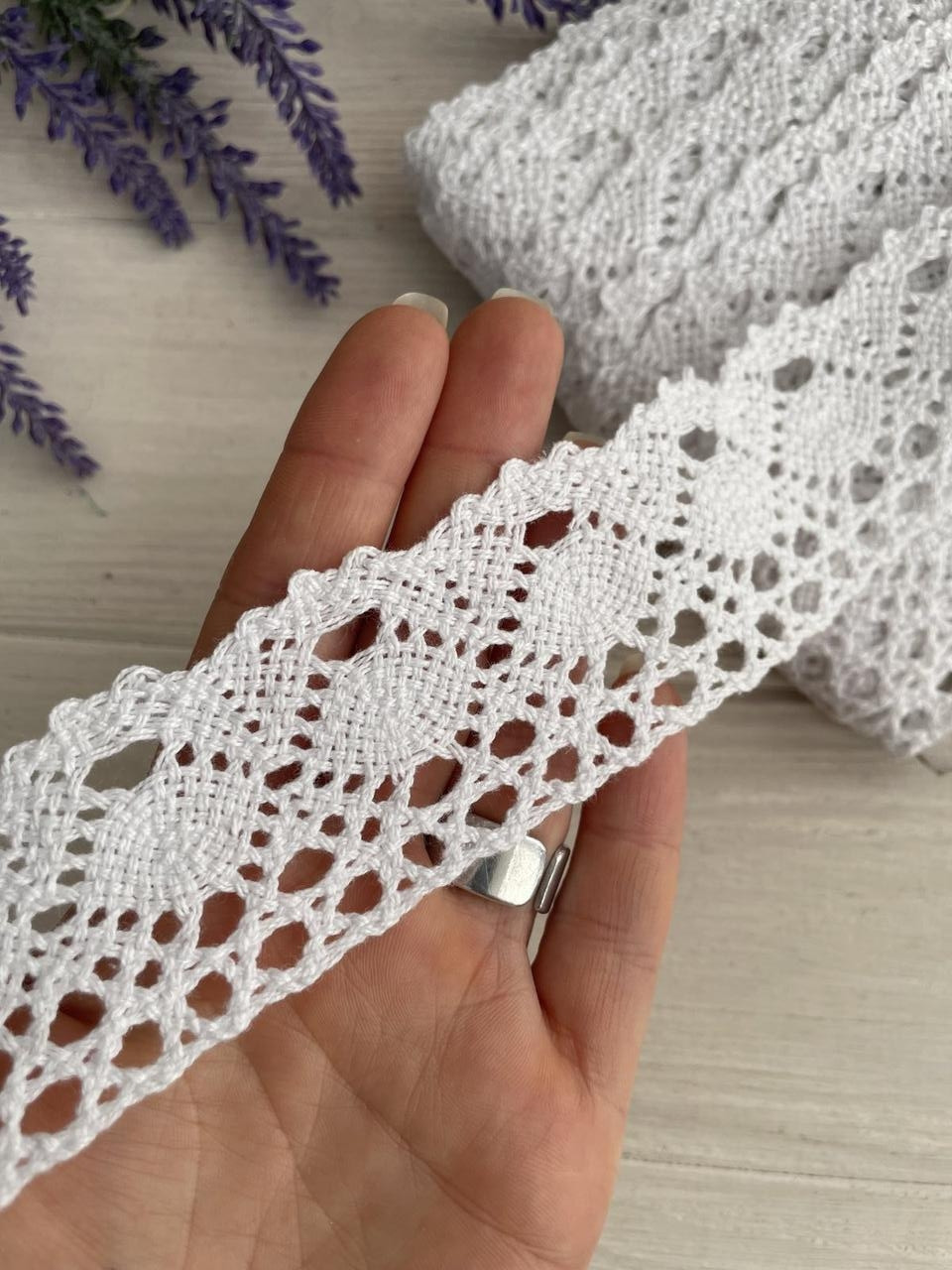 Мереживо в'язане " Marill D30096 " біле рулон 15 ярдів