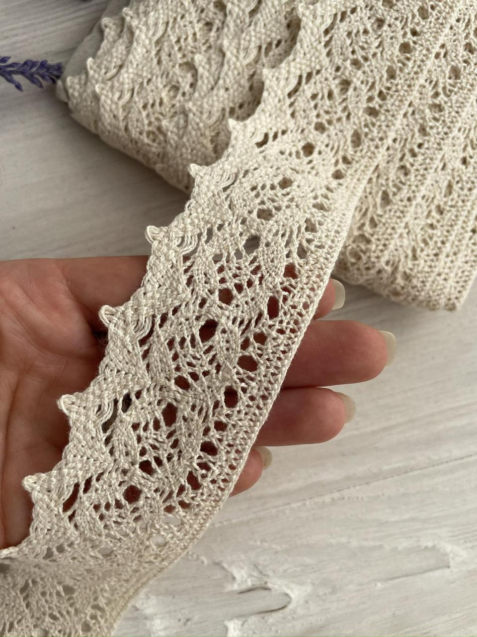 Мереживо в'язане " Marill А038 " бежеве рулон 15 ярдів