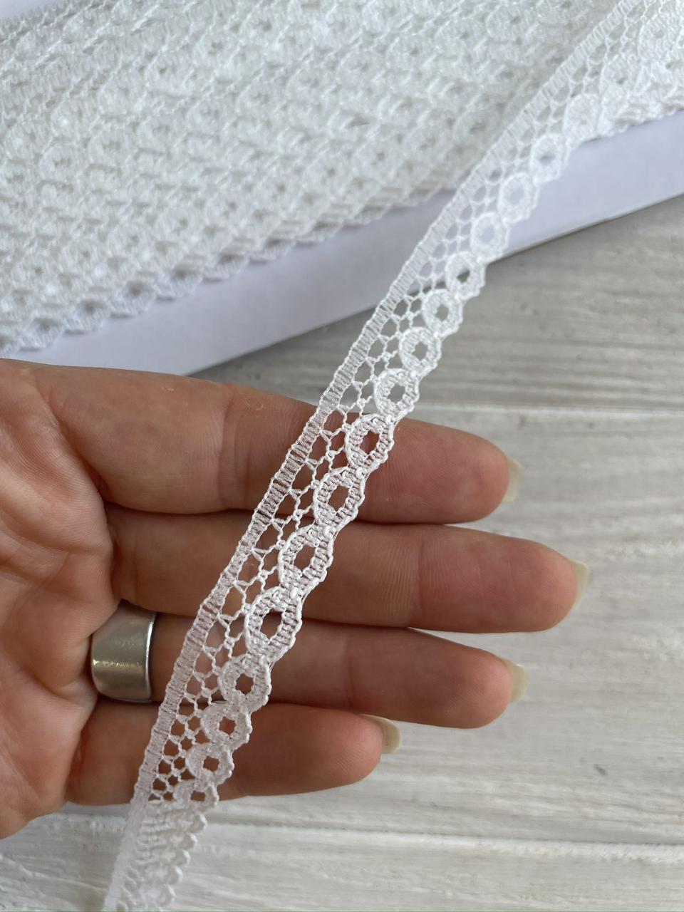 Мереживо тонке " А011 " , молочне 15 ярдів, фото 1