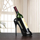 Креативна підставка тримач для вина у вигляді туфлі на високих підборах RESTEQ, червона, фото 3