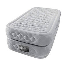 Односпальне надувне ліжко для дому Intex Pillow Rest Raised Bed з вбудованим електронасосом Бежева, фото 2