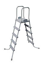 Басейн каркасний Bestway Steel Pro 427х132 см круглий на хомутах 16501 л зі сходами та насосом 3 785 л/год, фото 3