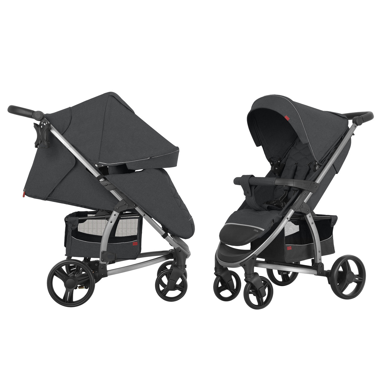Коляска прогулочная CARRELLO Vista CRL-8505 тканина льон Serious Grey