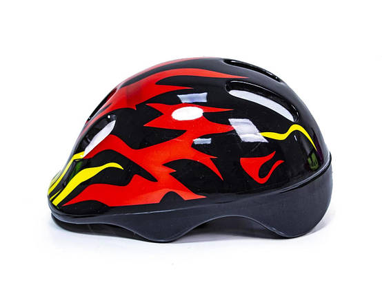 Дитячий спортивний шолом Space Sport Black Fire універсальний пластиковий чорний (DP-2025797550), фото 2