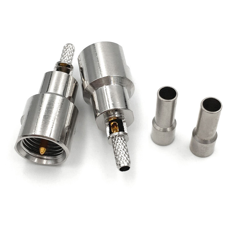 Роз'єм FME Male на кабель RG-316 RG-178 RG-174 LMR100 SFF50-1.5 коннектор під пайку + обтиск Crimp крімпер, фото 1