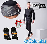 Зимний термокостюм мужской для активного отдыха, Лучшее термобелье columbia omni heat для зимы +носки 2шт