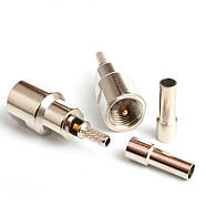 Роз'єм FME Male на кабель RG-316 RG-178 RG-174 LMR100 SFF50-1.5 коннектор під пайку + обтиск Crimp крімпер, фото 2