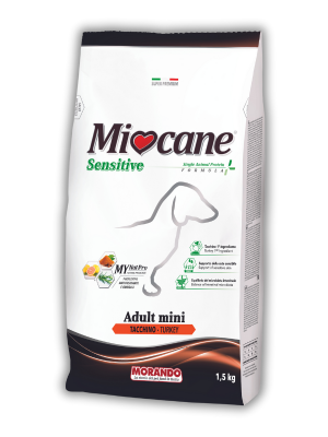 Сухий корм для дорослих собак малих порід Morando (Морандо) Mioсane Adult Mini Sensitive Monoprotein з індичкою 1.5 кг