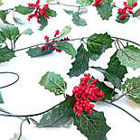Новорічний декор ліана калини з ягодами 230 см, фото 2