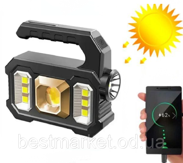 Ліхтар на Сонячній батареї + Функція Power Bank Torch KJ-208T/переносний Ліхтар Акумуляторний