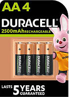 Батарейка аккумуляторная DURACELL AA HR6 2500 mAh 4 штуки