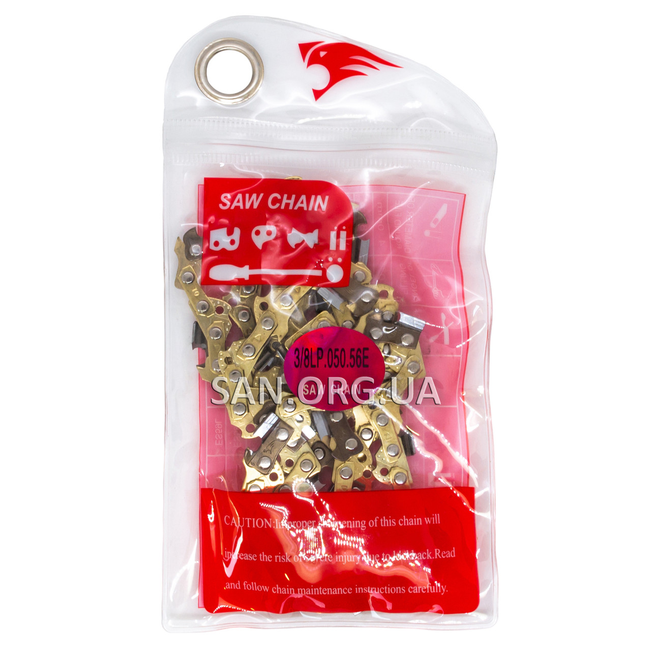 Ланцюг 56 ланок крок 3/8 1,3мм Супер зуб для Електропили 40 см (золота), фото 1