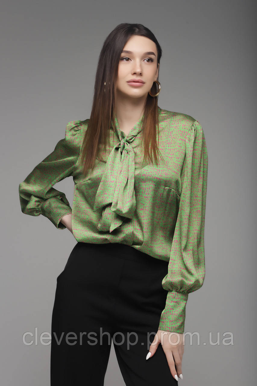 Блуза жіноча Sateen 2014-2516 S Зелений (2000989370086) CS, код: 7901595