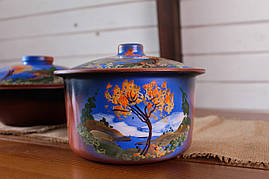 Глиняна каструля Керамклуб Осінь V 2 л для запіканняh 14 см, d 22 см