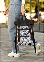 Женский рюкзак с принтом из ткани повышенного уровня износостойкости