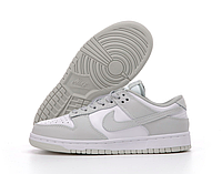 Кроссовки подростковые Nike SB Dunk серые, натуральная кожа, прошиты. код KD-14412