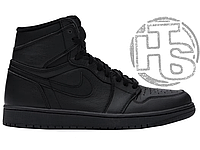 Мужские кроссовки Air Jordan 1 Retro High Black (с мехом) 555088-022