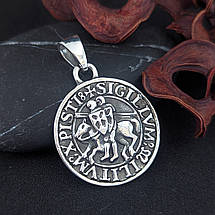 Герб Тамплієрів, Печатка Тамплієрів, Тамплієри, SIGILLUM MILITUM XPISTI Кулон, Підвіс, Амулет, фото 5
