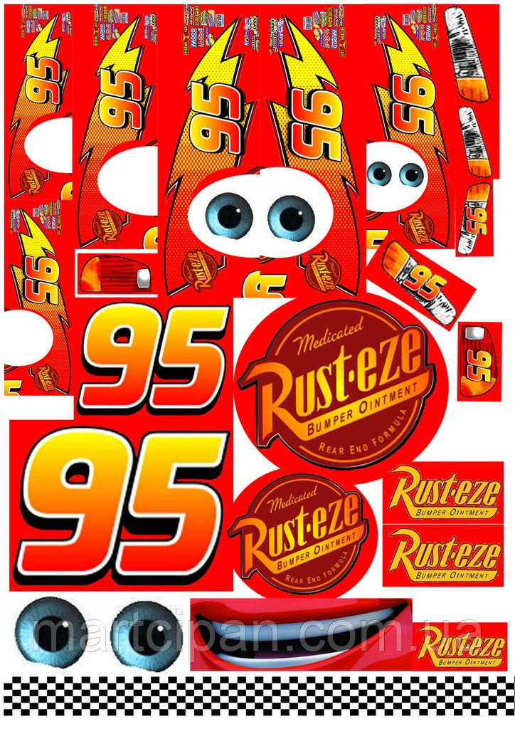 Тачки 25 Вафельная картинка , фото 1